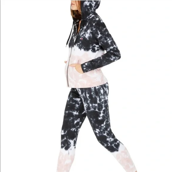 Tommy Hilfiger Black & Pink Tie-Dyed Hoodie - Picture 4 of 8